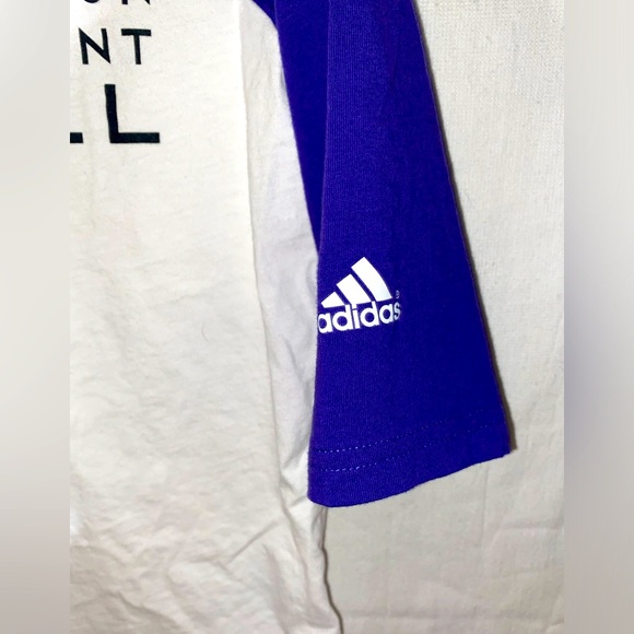 Girls Size S Adidas 3/4 Sleeved Softball Slogan T-Shirt - Picture 3 of 4